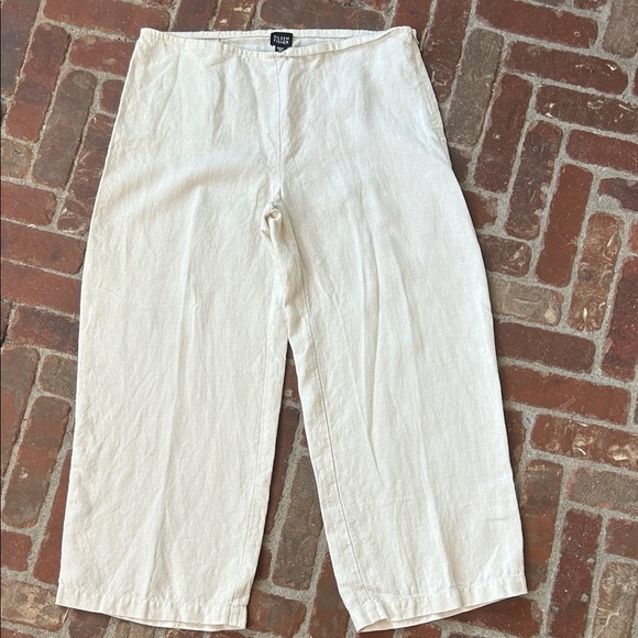 Eileen Fisher Irish Linen Wide Leg Pants - Picture 1 of 5